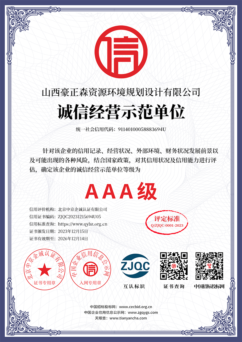 AAA级诚信经营示范单位